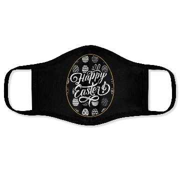 Discover Happy Easter Motif Easter Eggs Funny Easter Bunny Face Masks