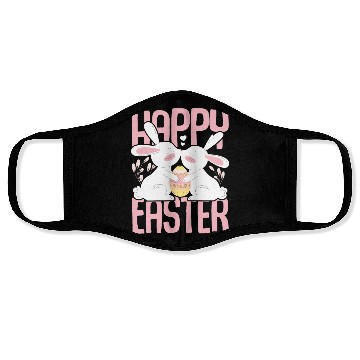 Discover Happy Easter Motif Easter Eggs Funny Easter Bunny Face Masks