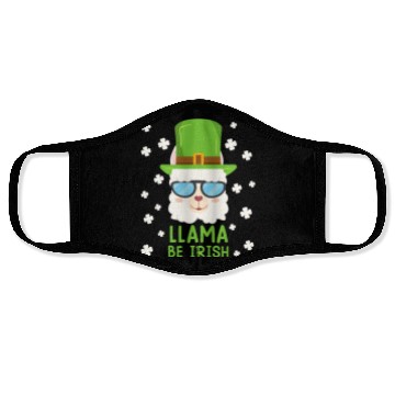 Discover LLama be Irish Lama Alpaca St. Patrick's Day Face Masks