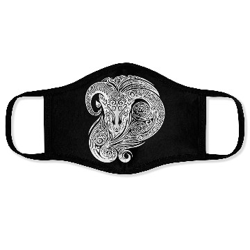 Discover Elegant Capricorn Vintage T Tattoo Face Masks