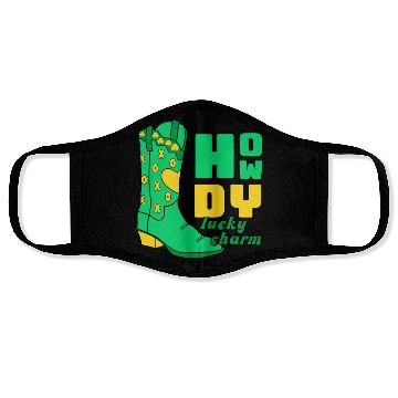 Discover Howdy Lucky Charm St Patrick Day Apparel Face Masks