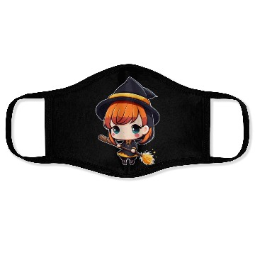 Discover Cute But Witchy Chibi Witch Wicca Face Masks