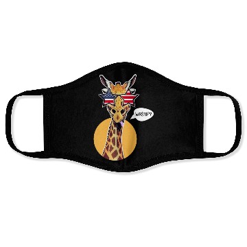 Discover Funny What's Up Giraffe US Flag Sunglasses USA Face Masks