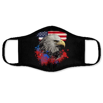 Discover Bald Eagle Patriotic American Bird US Flag Face Masks
