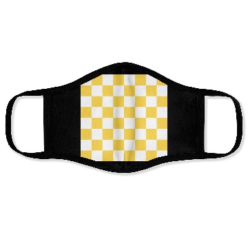 Discover Yellow checker rectangle background. Face Masks