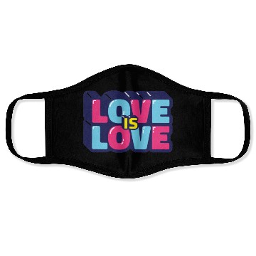 Discover Love is love retro Face Masks