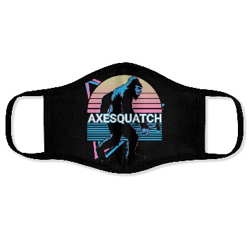 Discover Funny Axe Throwing Bigfoot Sasquatch Ax Thrower Face Masks