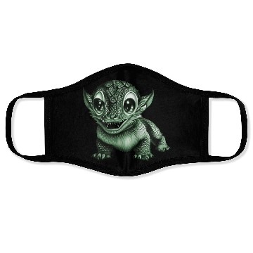 Discover baby dragon green Face Masks