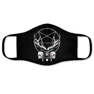 Discover Satanic Deer Pentagram Gothic Skull Evil Buck Face Masks