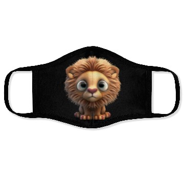 Discover Cute little lion comic character Face Masks