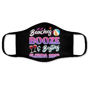 Discover Beach Booze Besties Florida Vacation Spring Break Face Masks