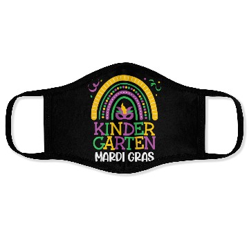 Discover Cute Boho Rainbow Mardi Gras Kindergarten Teacher Face Masks