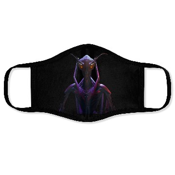 Discover purple ferocious alien Face Masks