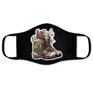 Discover Wildflower Hiking Boot: Find Your Path! Face Masks