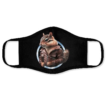 Discover Chipmunk flight captain leather jacket pilot Face Masks