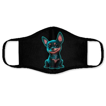 Discover Australian Kelpie puppy neon Face Masks