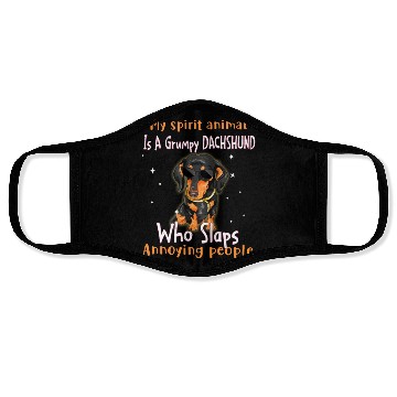 Discover My Spirit animal Is A Grumpy Dachshund Face Masks