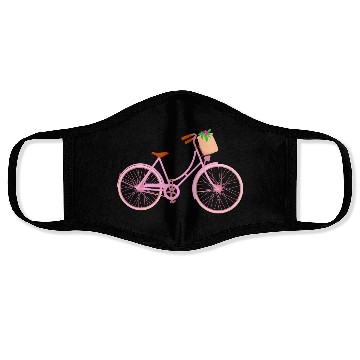 Discover Bike With Flowers Face Masks