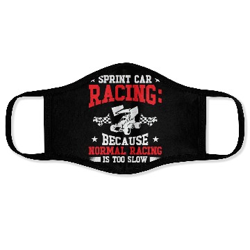 Discover Sprint Car Dirt Track Racing Face Masks