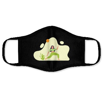 Discover Woman Yoga Exercise Health Illustration Face Masks