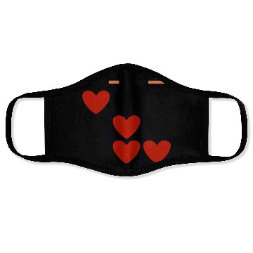 Discover Tic Tac Toe Red Heart vs. Black Heart Face Masks