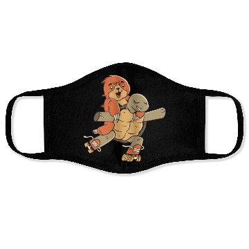 Discover Sloth and turtle roller skating Face Masks