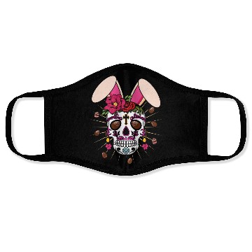 Discover Happy Easter Sunday Bunny El Dia De Los Muertos Face Masks