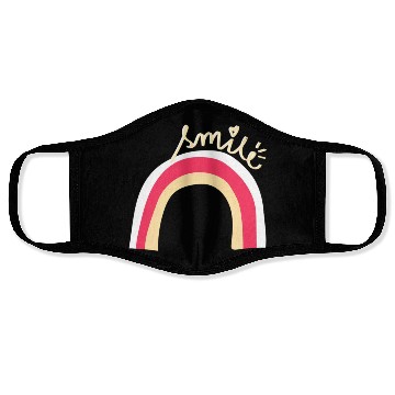 Discover Rainbow, Smile, Positive Quote Face Masks
