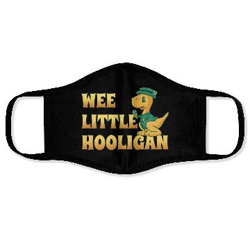 Discover Wee Lil Hooligan loves Dinosaur St Patrick Day Face Masks