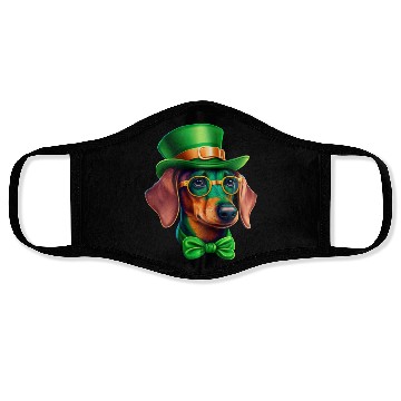 Discover St. Patricks Day Dachshund Wiener Dog Shamrock Face Masks