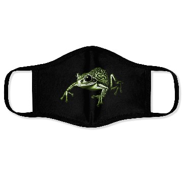 Discover cute frog green Face Masks