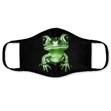 Discover cute tree frog green Face Masks
