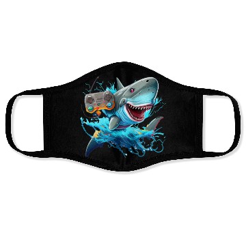 Discover shark game ps 5 Face Masks