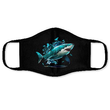 Discover shark game ps 3 Face Masks