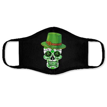 Discover Sugar Skull Saint Patricks Day of the Dead Face Masks