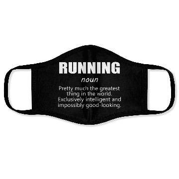 Discover Running Funny Definition Funny 5k Marathon Runner Face Masks