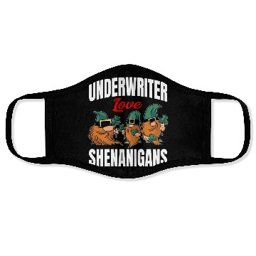 Discover Funny Underwriter St. Patricks Day Shenanigans Face Masks