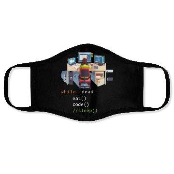 Discover Computer Science Python Programmer Eat Code Sleep Face Masks