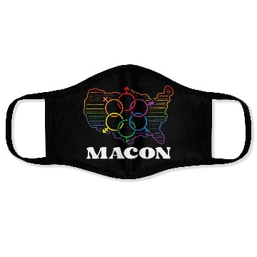 Discover Macon Pride Month Pride Flag LGBT Community LGBTQ Face Masks
