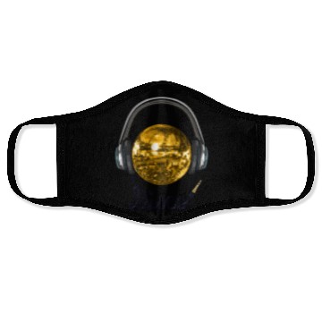 Discover Gold Disco Ball Music Headphones Face Masks