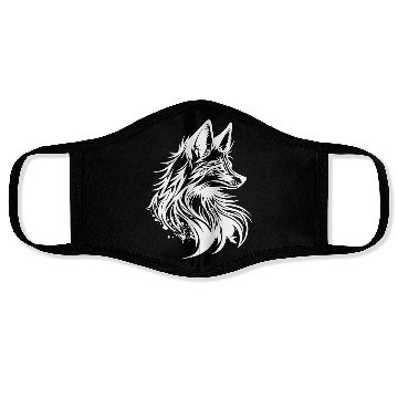 Discover Little Cunning Fox Portrait Tattoo Ink Face Masks