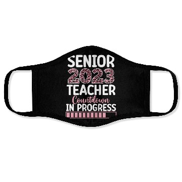 Discover Senior 2023 Teacher Countdown In Progress Leopard Face Masks