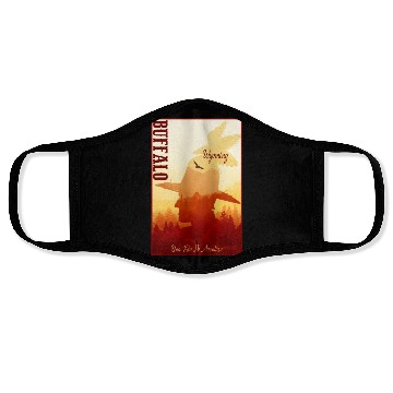 Discover Buffalo Wyoming wild west town Face Masks