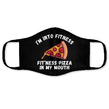 Discover Fitness Pizza Funny Humorous Gym Face Masks
