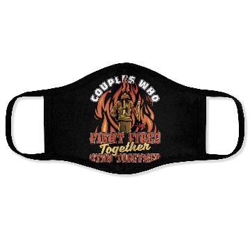 Discover Firefighter Thin Red Line Couple Face Masks