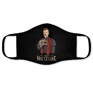 Discover Saint Nietzsche Design for a Philosophy Student Face Masks