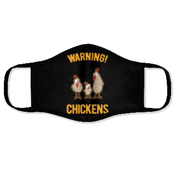Discover Warning Chickens Farmer Chicken Face Masks