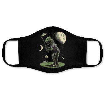 Discover Alien Playing Golf Golfer UFO Extraterrestrial Face Masks