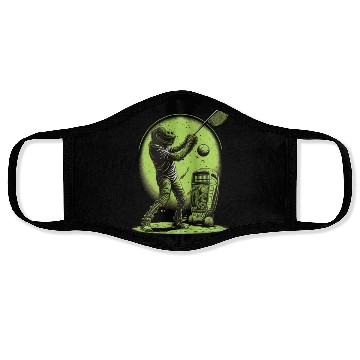 Discover Alien Playing Golf Golfer UFO Extraterrestrial Face Masks