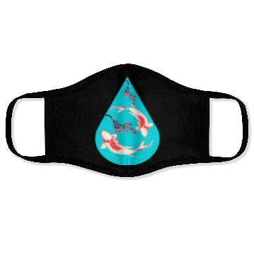 Discover Serenity Koi Fish Raindrop Cheri Blossom Zen Face Masks